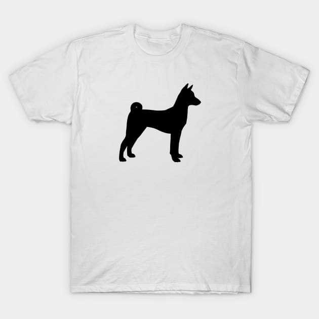 Basenji Dog Breed Silhouette T-Shirt by Coffee Squirrel